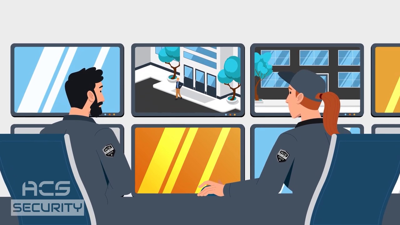 2D explainer video example for a security company